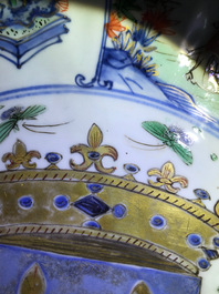 A Chinese famille verte &quot;Provinces&quot; dish with the arms of France, Kangxi/Yongzheng